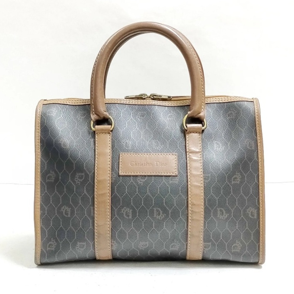 Christian Dior Boston Bag Honey Comb Coated Canvas Bag